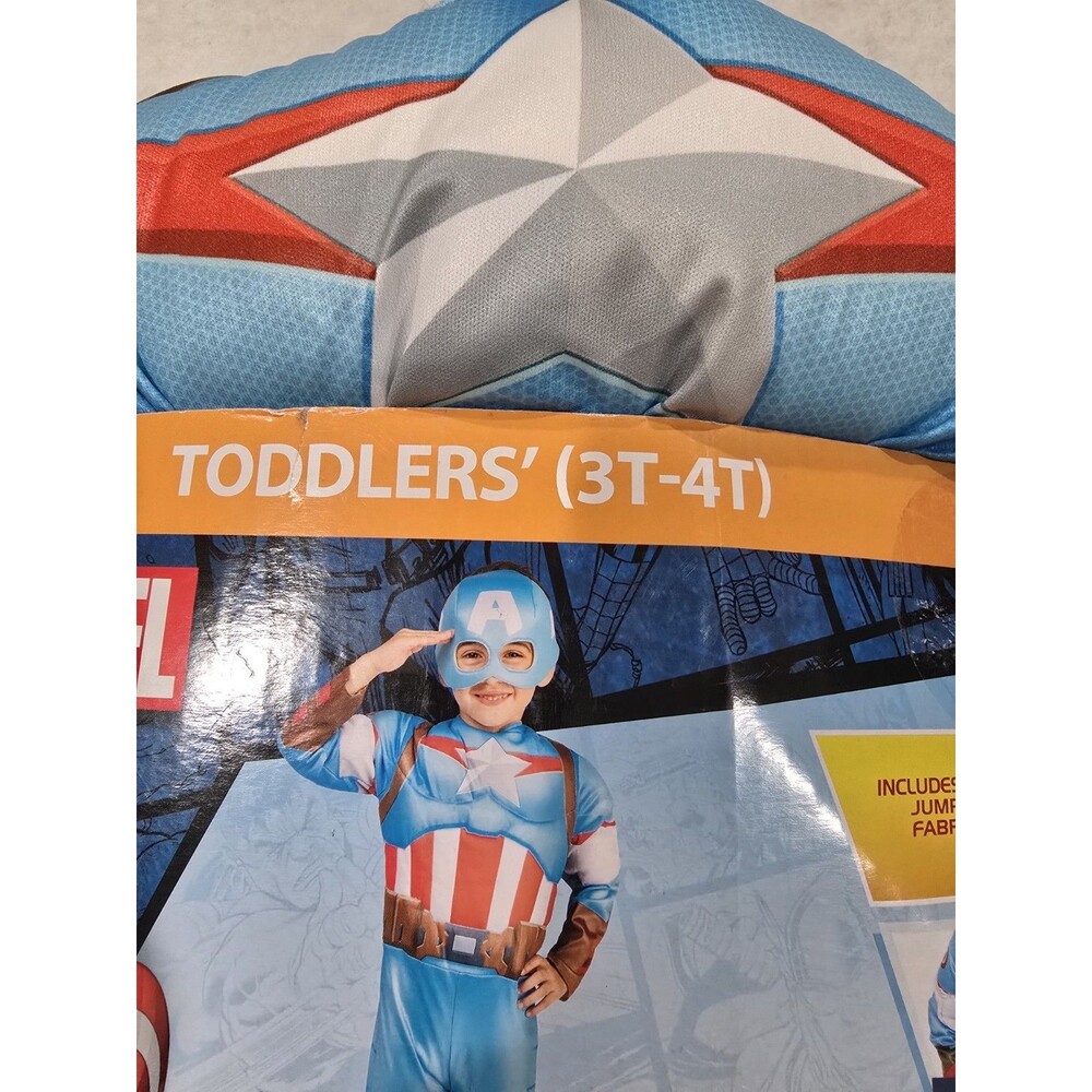NEW - Captain America Marvel Toddler Halloween Dress Up Costume Size 3T 4T - Picture 2 of 9